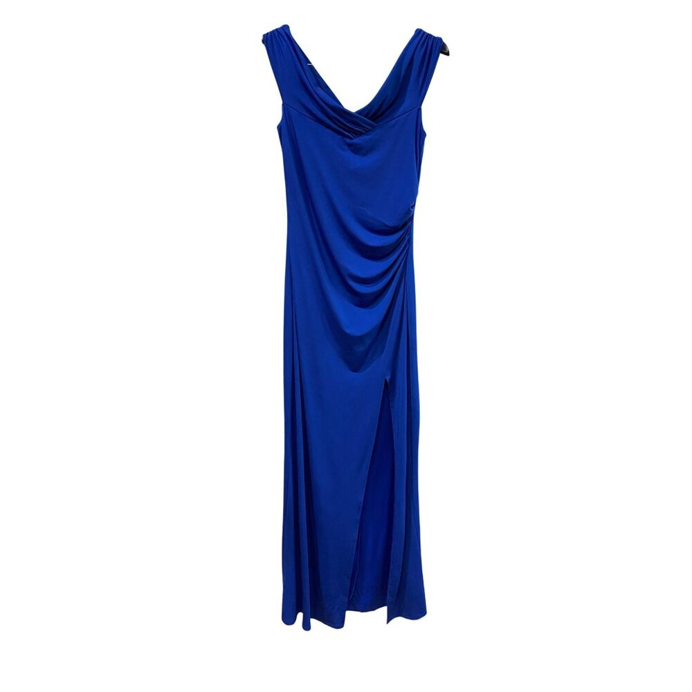 NWT With Love Jessica xx Blue Draped Evening Gown Size 12